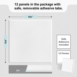 UMIACOUSTICS 12 PCS Acoustic Panels,11.8" x 11.8" x 0.35" Sound Proof Wall Panels, Sound Absorbing Panels and Cork Board for Office, Studio, Home Theater, White