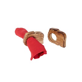 Marrakesh Set of 6 Napkin Holders Napkin Rings Made of Wood Kiran XXcm Large Brown Elephant Napkin Buckle for Christmas Banquet Wedding Handmade as Table Decoration on the Set Table