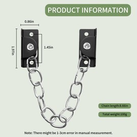 SooGree Stainless Steel Window Chain Lock,Guard Door Restrictor Child Window Safety Security Chain Lock,for Flat Open Windows Anti Theft