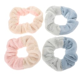 Gatuida 4pcs Plush Hair Ties for Women Soft Delicate Ponytail Scrunchies Stylish Hair Accessories for Daily Wear Parties Non Slip Design Adorable Look
