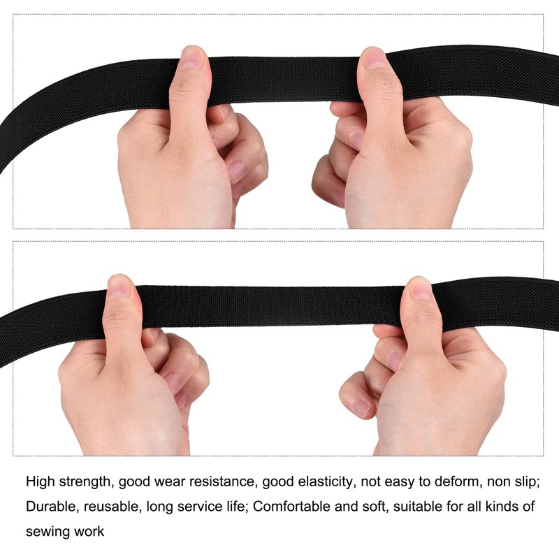 sourcing map Twill Wide Elastic Band Double-Side 50mm(2 inch) Flat