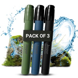 Water Straw Filter Survival - Essential Hiking & Camping Gear for Emergency, Travel, Fishing - Filters and Purifies Water,3 Pack