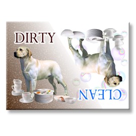 Labrador Retriever Clean Dirty Dishwasher Magnet (Yellow)