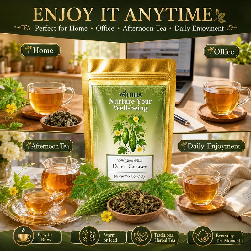 WOTIHA Cerasee Tea 67g/2.36oz - Natural Dried Bitter Melon Leaves,