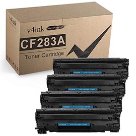 V4INK Compatible CF283A Toner Cartridge Replacement for HP 83A CF283A for use in MFP M127fw M127fn M125nw M201dw M201n M225dn M225dw M125a Series Printer (Black, 4 Pack)