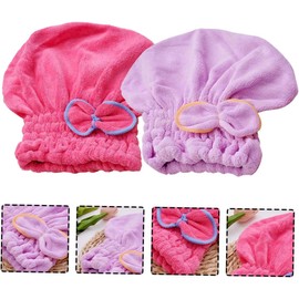 2 Piezas Toallas para Cabello Niña Gorros de Baño Microfibra Absorbente Secado Rápido Envoltura para Ducha Ligera Portátil