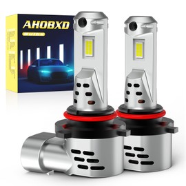 AHOBXD 9005 Fog Light Bulbs 6500K White with Fan Cooling Super Bright 30000LM 600% Plug and Play Car Fog Light Bulbs Pack of 2