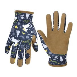 HLDD HANDLANDY Kids Gardening Gloves, Childrens Leather Work Gloves for Boys Girls Age 2-11, Great Gift for Yard Work