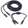 OSD 20' Subwoofer Cable, Male to Male, 24K Gold-Plated w/ 6" RCA Y Adapter Blue