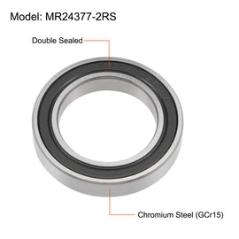sourcing map MR24377-2RS Deep Groove Ball Bearings 24mm x 37mm x 7mm Double Sealed Chrome Steel P0(ABEC1)