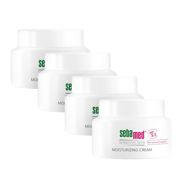 SEBAMED Moisturizing Face Cream for Sensitive Skin Antioxidant pH 5.5 Vitamin E Hypoallergenic 2.6 Fluid Ounces (75mL) Ultra Hydrating Dermatologist Recommended Moisturizer (Pack of 4)