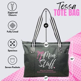 Brooke & Jess Designs Mommy Bag for Hospital - Mama Bear Mom Tote Bag - Mom Bags for Women, Maternity Gift Bags for Mamas