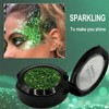 Single Green Eyeshadow, Glitter Chrome Colourful Eye Shadow Instant Color,