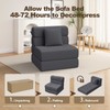 Folding Sofa Bed, One-Piece High-Density Foam Sleeper Chair, Grey, Single