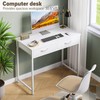 WOHOMO Small Computer Desk with Drawers, Full White 31.5 Inch