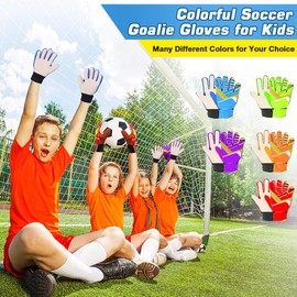 Jalunth Youth Soccer Goalkeeper Goalie Gloves Boys Girls Goal Keeper Field Player Glove Ages 11-13 Years Old Anti-Slip Latex Palm Soft Pu Hand Back Size 8 Green