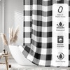 Tititex Classic Buffalo Plaid 140gsm Faux Linen Fabric Shower Curtain,