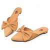 Trary Mule Bow Pointed Toe Backless Loafer Shoes for women
