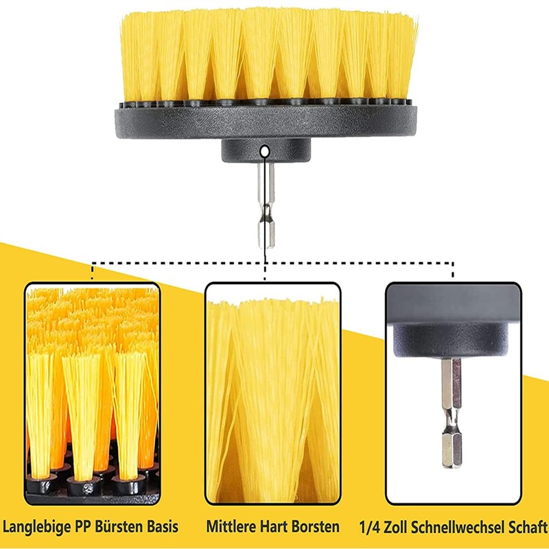 Yefun Power Scrubber Brush, 3Pcs/Set Multipurpose Scrubbing Drill Brush Attachment