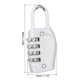 PATIKIL Combination Lock, 4 Digit Outdoor Padlock Waterproof Locker Lock for Luggage Suitcase, Gym Locker, Fence, Filing Cabinets, Toolbox, Gate, Silver