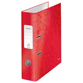 Leitz Wow 180° Lever Arch File, Red Lever Arch File, A4 Folder, 80 mm Spine Width, 10050026