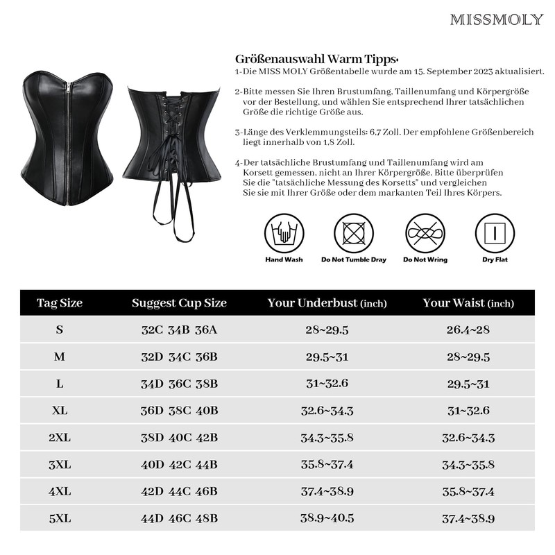 Kiwi-rata Faux Leather/Leather Look Zip Bustier Corset with G-String -