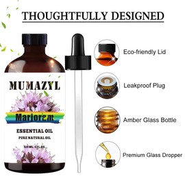 Marjoram Essential Oil, Marjoram Oil 4 Fl Oz 120ML for Diffuser Humidifier Yoga Cleaning DIY Candle Soap Making Marjoram Fragrance Oils
