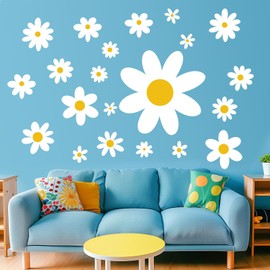 Tivleed Wheelie Bin Stickers 8 Sheets (2 Daisy) - Waterproof Flower Labels for Dustbin, Wheelie Bins, Fridge Use, Wall & Door, Indoor & Outdoor