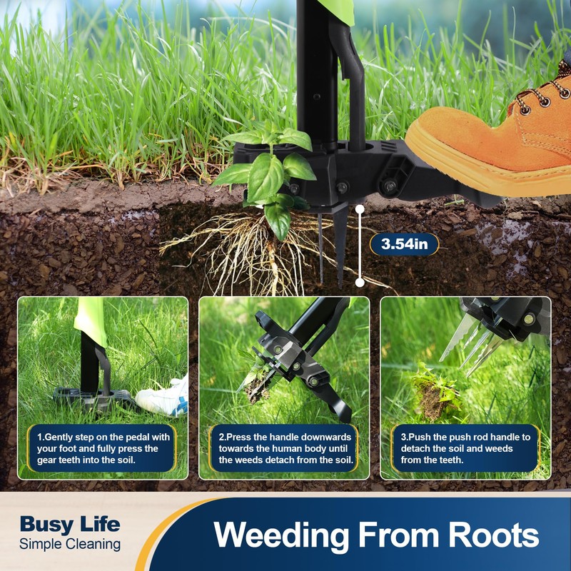 Yocada Stand Up Weed Puller Tool Heavy Duty 4 Manganese