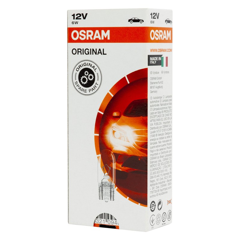 Osram 2886X MINIXEN Interior Lighting Socket W2.1x9.5d 12V 6W 1