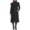 Kenneth Cole Women's Wool Coat, Belted Black, Large