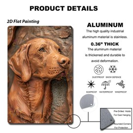 Soulpons Decorative Tin Sign Wall Art Labrador Retriever Clay Art Framed for Outdoorsy Living Rooms Labrador Retriever Enthusiast Areas and Beach House Decor Resistant Waterproof Aluminum 8×12 Inches