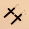 Zeshimb Gothic Black Cross Drop Earrings Long Cross Resin Acrylic