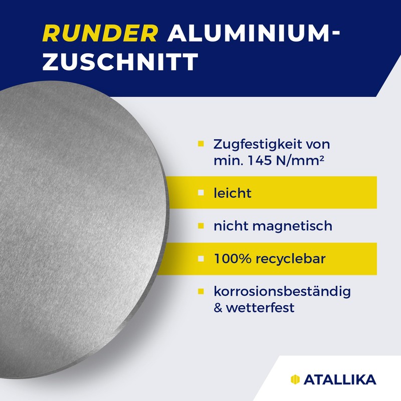 ATALLIKA® Round Aluminium Plate [Blank, Diameter 300 mm] - 2