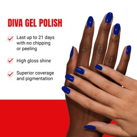 DND Diva Gel Polish Set, First Class Collection, UV/LED Gel Polish and Air Dry Nail Lacquer, Matching Chip-Free Polish Duo, 199 Call Me Your Highness, 0.5 Fl Oz