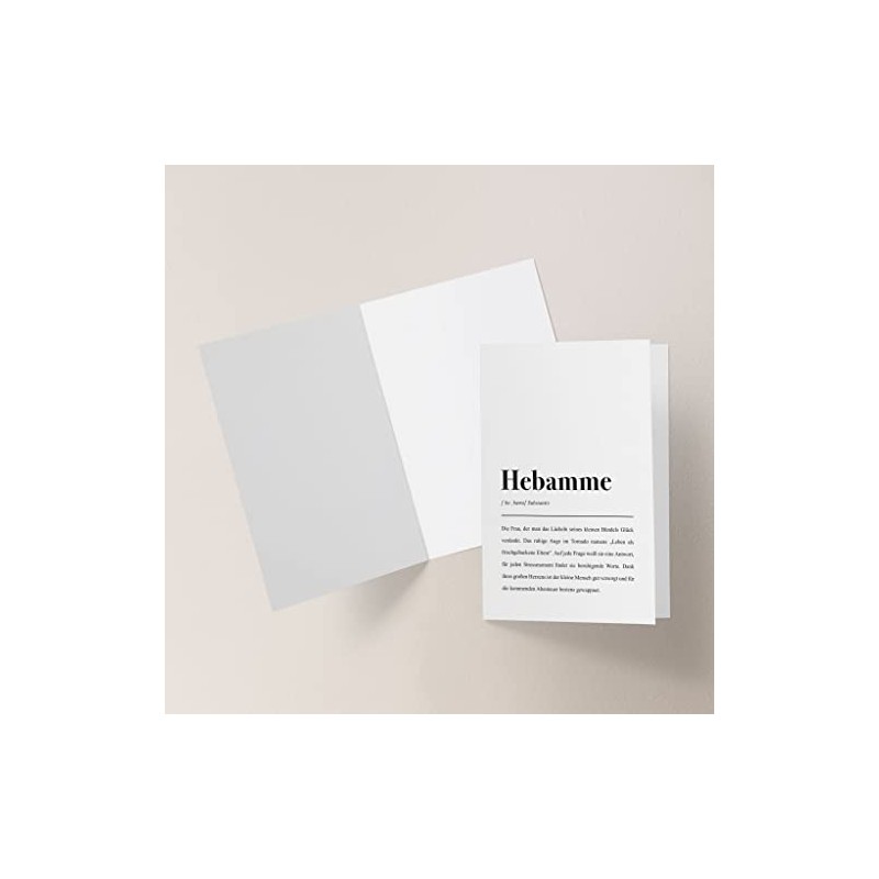 Hebamme Definition: Gru√ükarte mit Umschlag