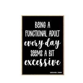 Honey Dew Gifts, Being a Functional Adult Everyday Seems a Bit Excessive, Fridge Magnets, Locker Decorations, Refrigerator Magnets, Adulting Gifts, 2.5 inch by 3.5 inch, 754600