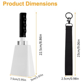 2 Pack Cheering Cowbells for Sporting Events,Steel Cow Bell with Handle Cowbells,Percussion Musical Instruments,Sports EventsFootball GamesParty CheersCowbells,Hand Rattle Cheer Bell