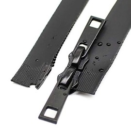 YaHoGa 32 Inch #5 Two Way Separating Waterproof Zippers Black Water Resistant Zippers for Jacket Sewing Coat Down Coats Tailor Craft (32" WP)