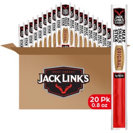 Jack Link's Classics Meat Sticks, Original - Protein Snack, Meat Snack Sticks with 5g of Protein, Made with Beef & Pork, Keto Friendly, Individually Wrapped - 0.8 Oz. (Pack of 20)