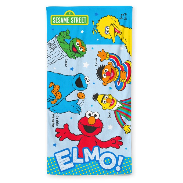 Sesame Street Beach Towel - Elmo & Friends Design - 100% Cotton - 70 x 140cm