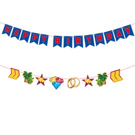 SAVITA Hedgehog Happy Birthday Banner, Pre-Strung Hedgehog Party Banner Cartoon Themed Party Backdrop Decor for Girls Boys Baby Shower Birthday