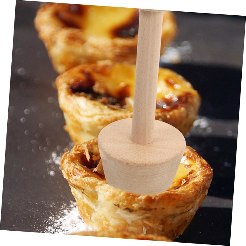 GLEAVI 2 Pcs Double Sided Wooden Tart Tamper Egg Tart