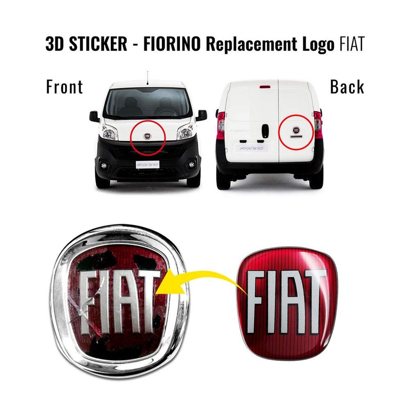 Fiat AMS 32022 Professional 3D Replacement Logo Front + Rear