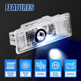 Sylswx Compatible with Car Door Light Projector M Logo, Pack of 4 Underbody Lighting Car, Welcome LED Light, Entry Lighting for 1 2 3 4 5 6 7 X1 X2 X3 X4 X5 X6 Series