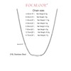 FOCALOOK Silver Thin Herringbone Necklace Womens 2mm 18inch Stainless Steel