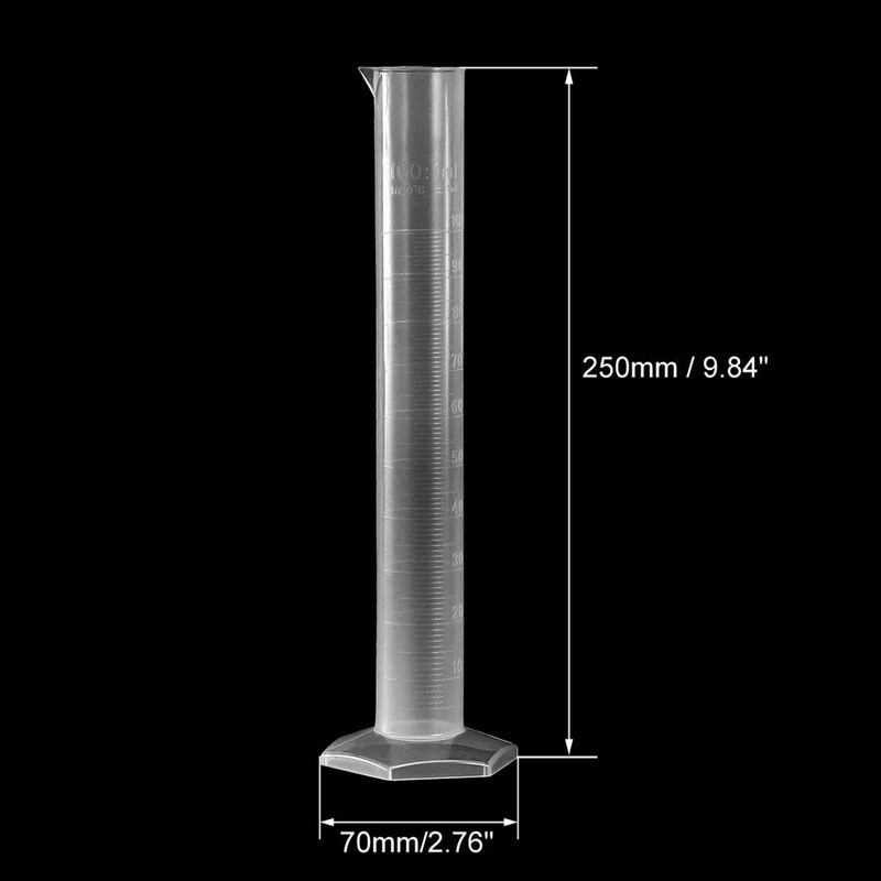 Recogwood 3Pcs 100ml Plastic Graduated Cylinder, Measuring Cylinder Science Test