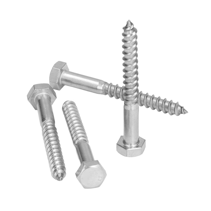 304 Stainless Steel Half Thread Bolt Wood Hex Lag Screws