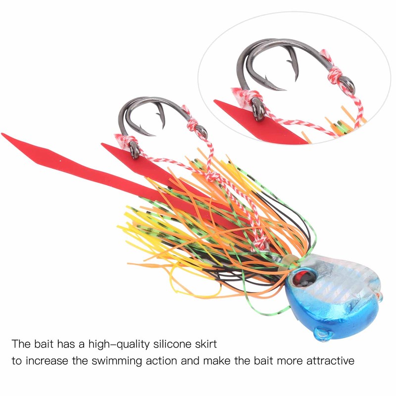 4Pcs 65g Fishing Artificial Baits Silicone Skirts Lures with Hook
