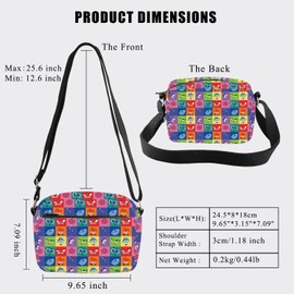 BDPWSS Inside Cartoon Movie Gift Emotions Group Gift For Anger Fear Joy Disgust Sadness Envy Anxiety Fans Crossbody Bag (Cartoon 8 emotion CBCA)